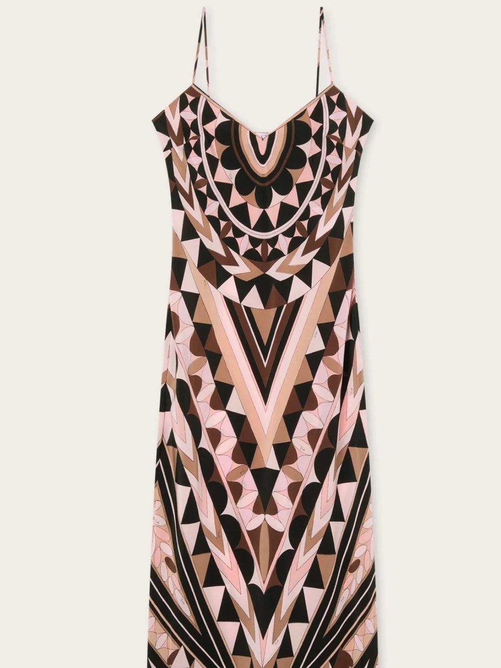 Emilio Pucci Geometric Slip Maxi Dress in Pink and Brown - Picture 4 of 7